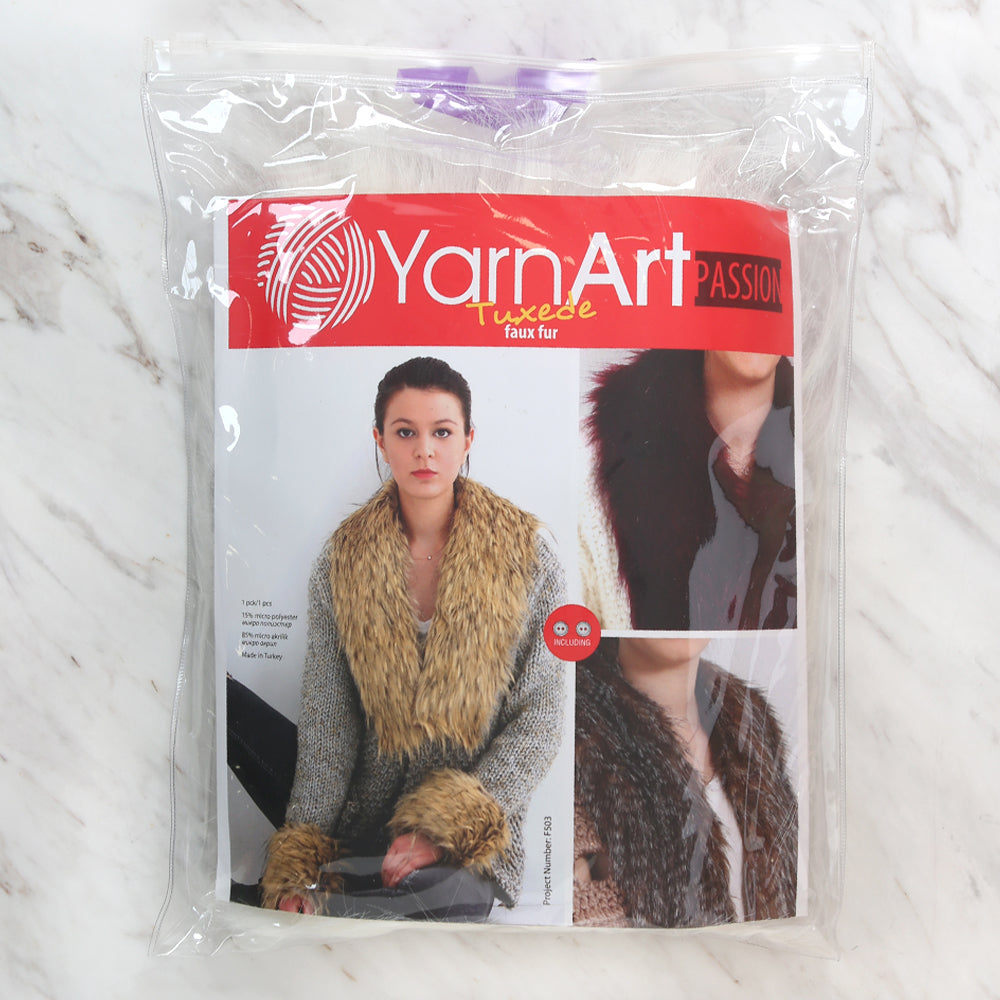 Yarnart Tuxede - Faux Fur Collar Cream - F503