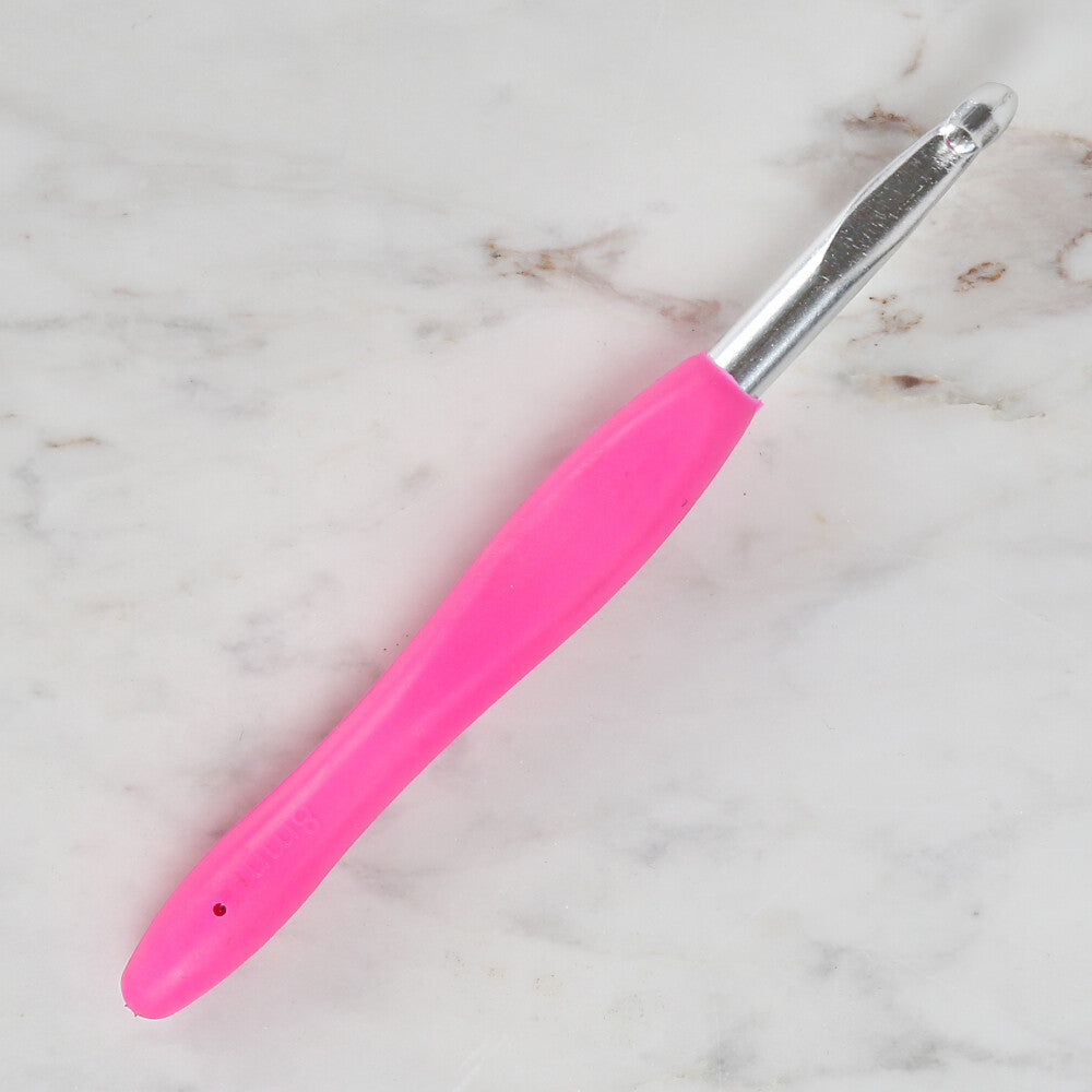 Yabalı 8 mm Soft Handle Crochet Hook, Pink - YBL - 323