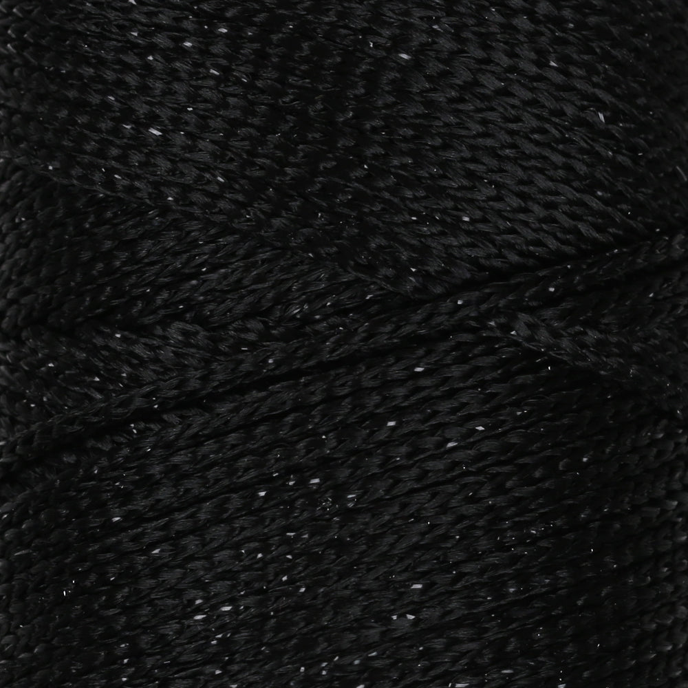 Loren Macrame Sparkle Silvery Black Hand Knitting Rope - RM 001-A