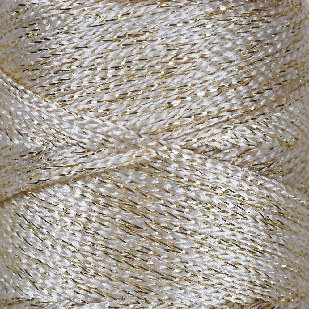 Loren Macrame Sparkle Hand Knitting Yarn, Glitter Cream - RM 16