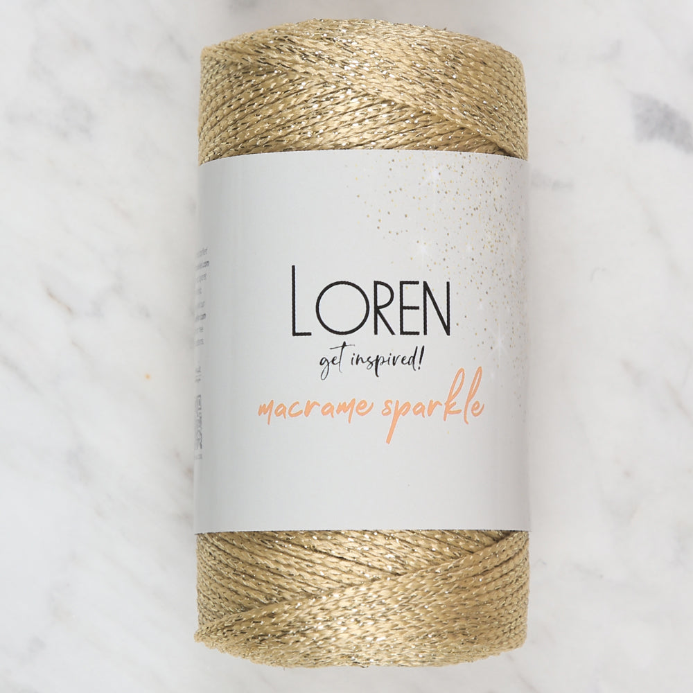 Loren Macrame Sparkle Glitter Golden Yellow Hand Knitting Rope - RM 39