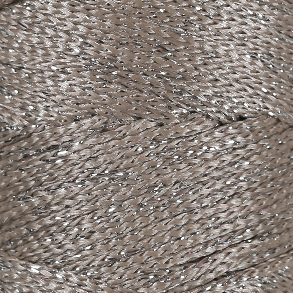 Loren Macrame Sparkle Hand Knitting Yarn, Glitter Mink - RM 40