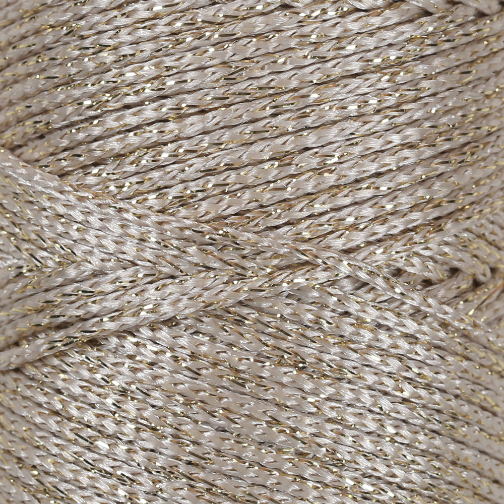 Loren Macrame Sparkle Hand Knitting Yarn, Glitter Beige - RM 48