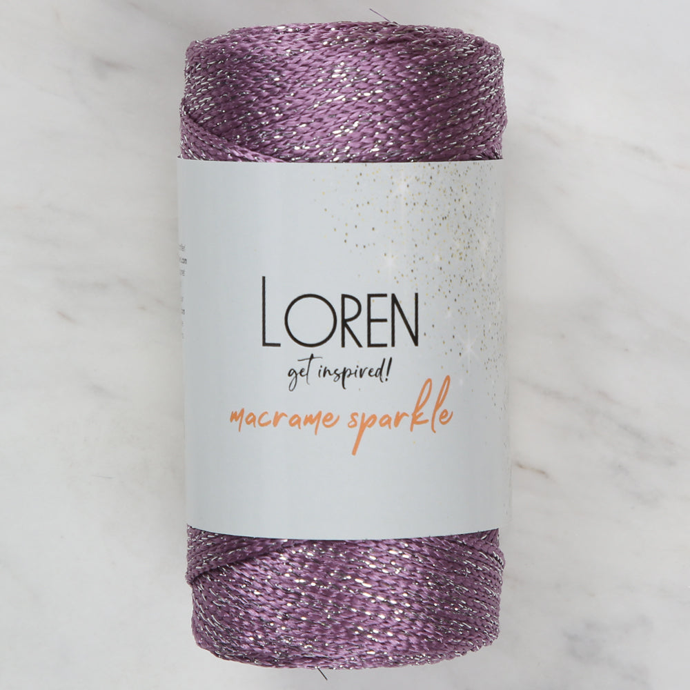 Loren Macrame Sparkle Hand Knitting Yarn, Glitter Purple - RM 77