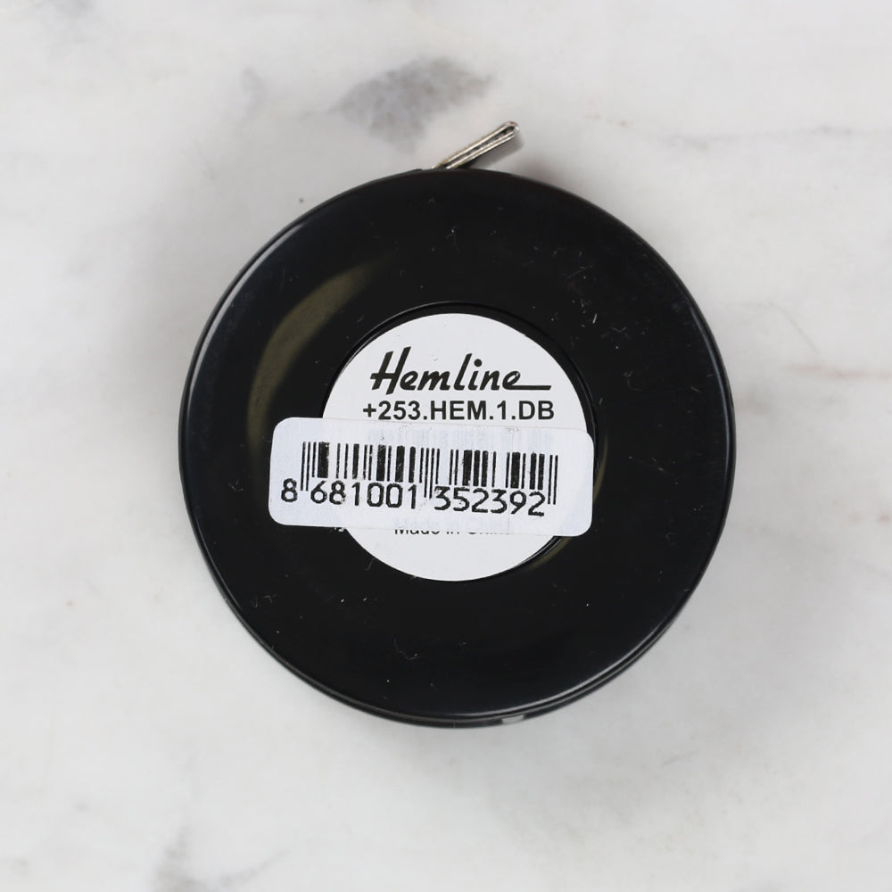 Hemline Automatic Tape Measure Black 150cm/60" - 253