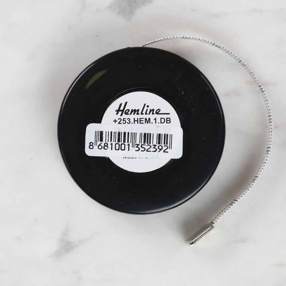 Hemline Automatic Tape Measure Black 150cm/60" - 253