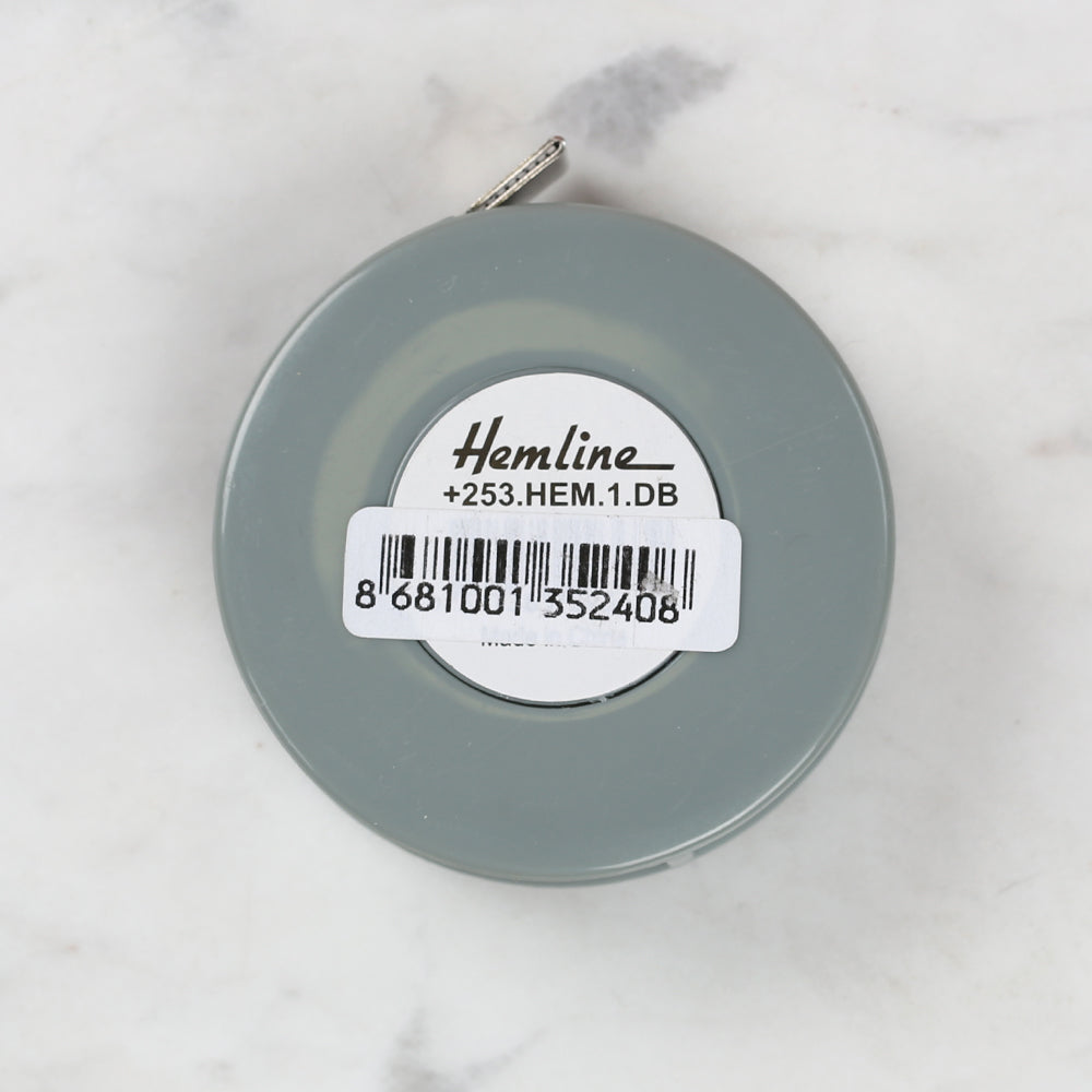 Hemline Automatic Tape Measure Grey 150cm/60 inch - 253