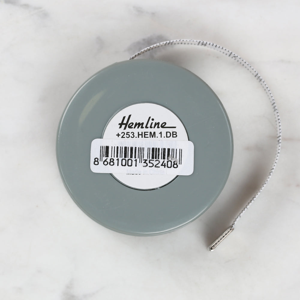Hemline Automatic Tape Measure Grey 150cm/60 inch - 253
