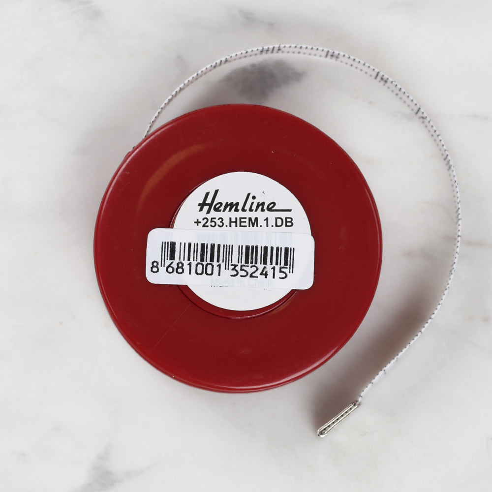 Hemline Automatic Tape Measure Red 150cm/60 inch - 253