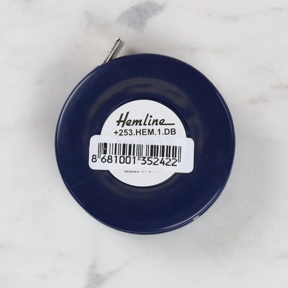 Hemline Automatic Tape Measure Navy Blue 150cm/60 inch - 253