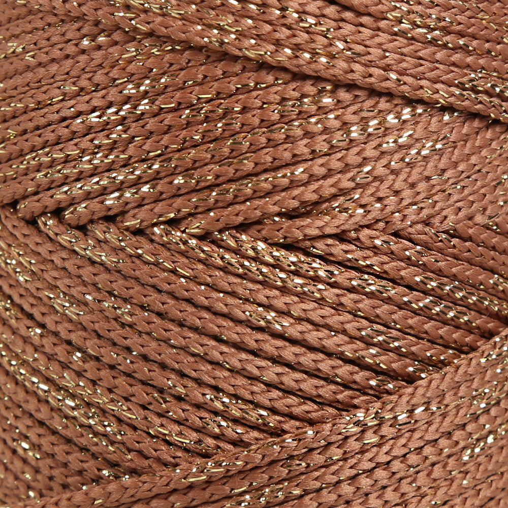 Loren Soft Star Macrame Yarn, Thread Gold Glittery Brown - RM106