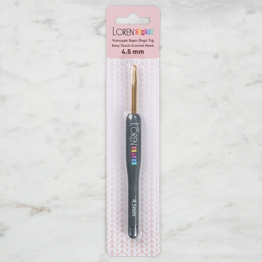 Loren Crafts Golden Tip Soft Handle Wool Crochet Hook LRN - 041 4,5 mm