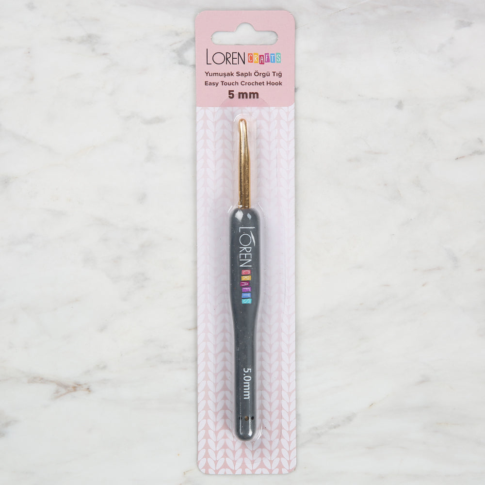 Loren Crafts Golden Tip Soft Handle Wool Crochet Hook LRN - 041 5 mm