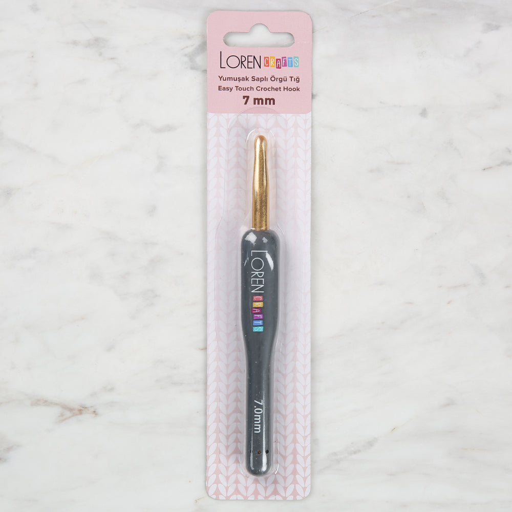 Loren Crafts Golden Tip Soft Handle Wool Crochet Hook LRN - 041 7 mm
