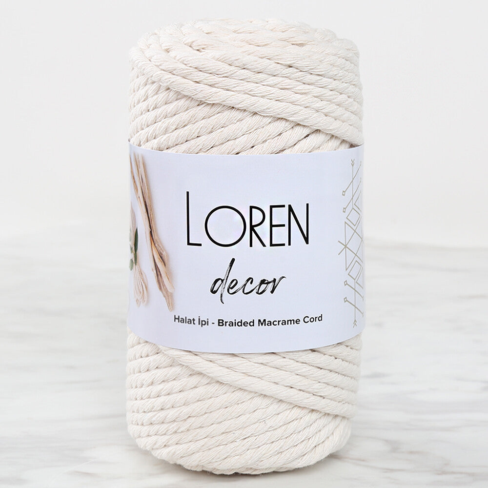 Loren Decor Macrame Yarn, Cream - L002
