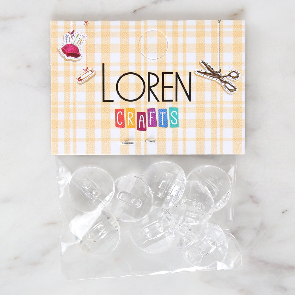 Loren Crafts 8-piece Transparent Button - 3069