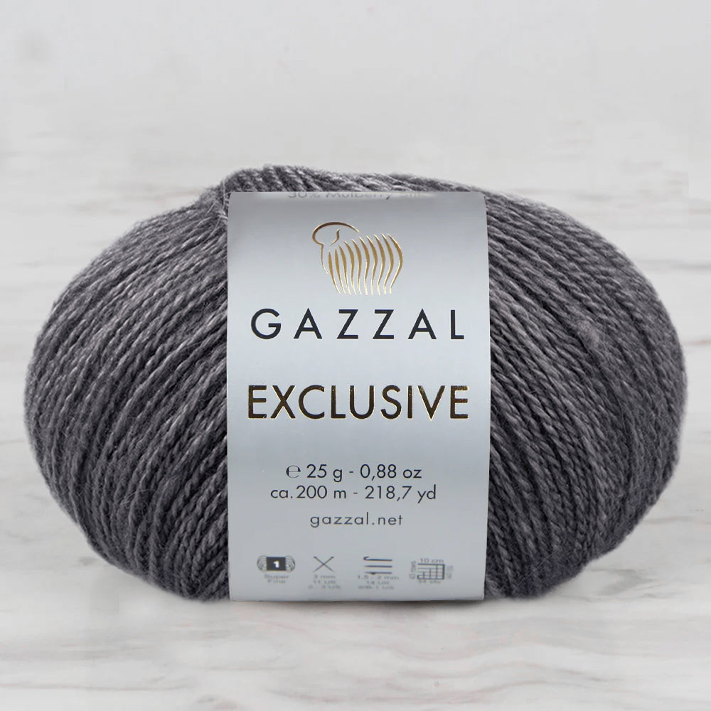 Gazzal Exclusive Hand Knitting Yarn, Grey-9908