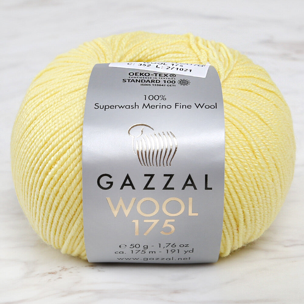 Gazzal Wool 175 50 Gr Yarn, Yellow - 352