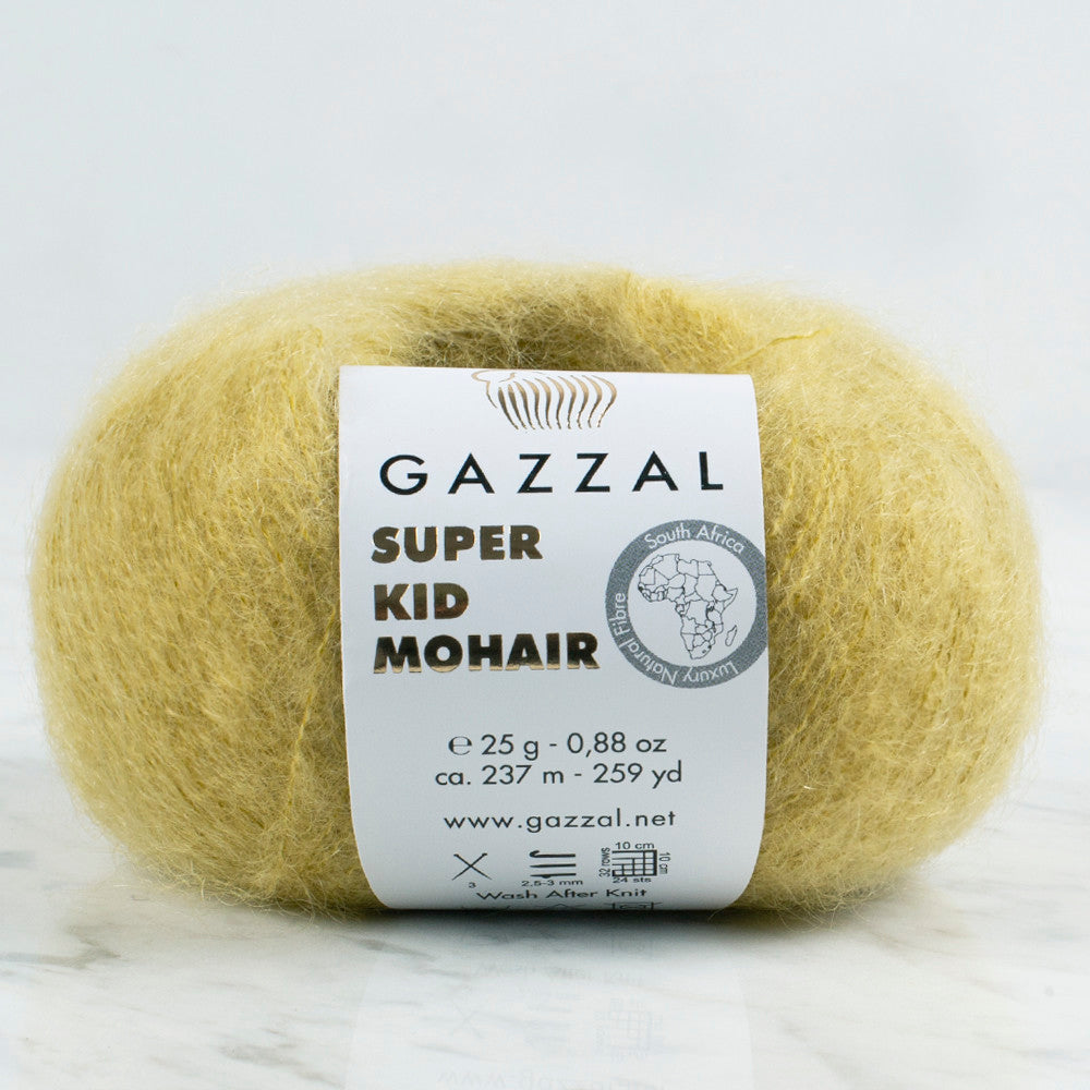 Gazzal Super Kid Mohair 25 Gr Knitting Yarn, Green - 64405