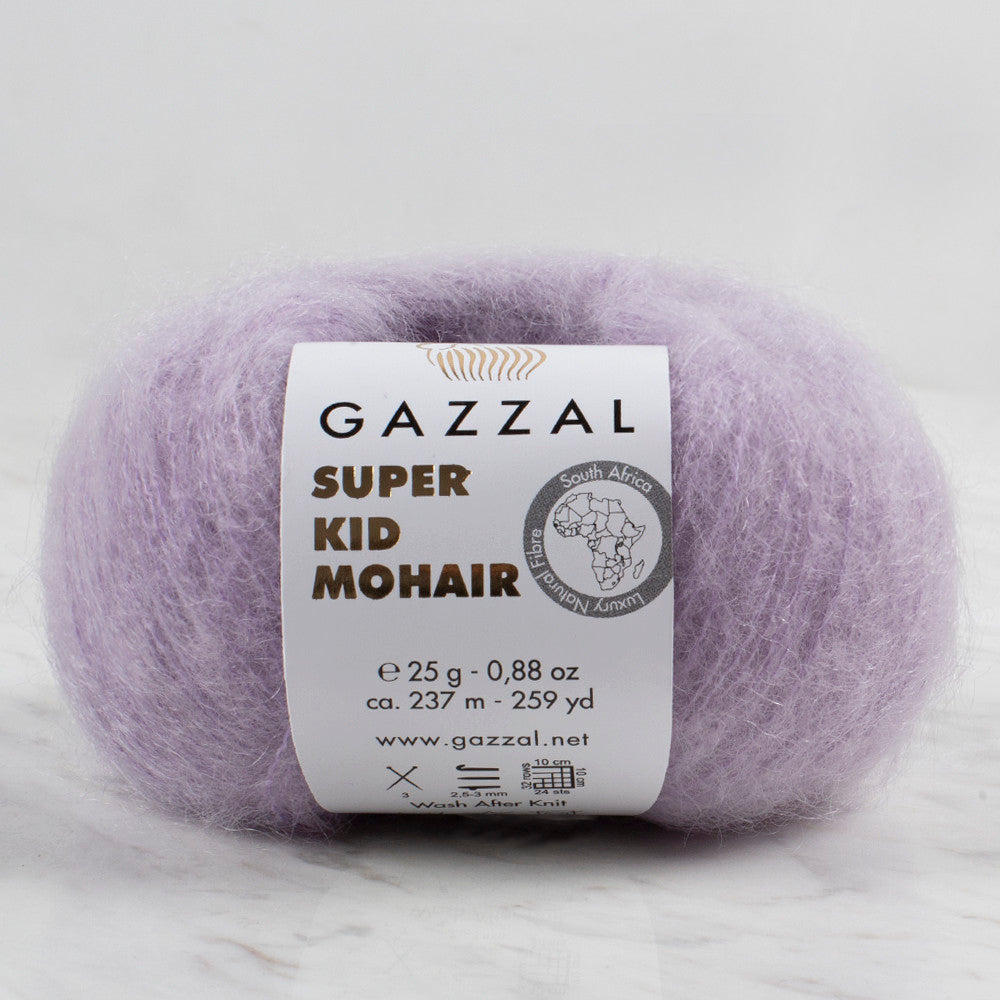 Gazzal Super Kid Mohair 25 Gr Knitting Yarn, Lilac - 64413