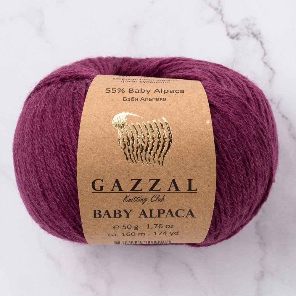 Gazzal Baby Alpaca Yarn, Purple - 46009