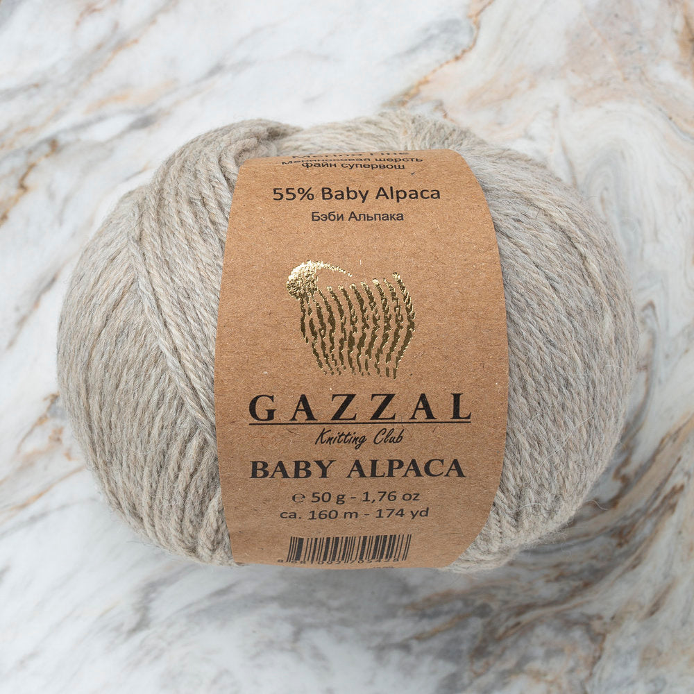 Gazzal Baby Alpaca Yarn, Beige - 46014M