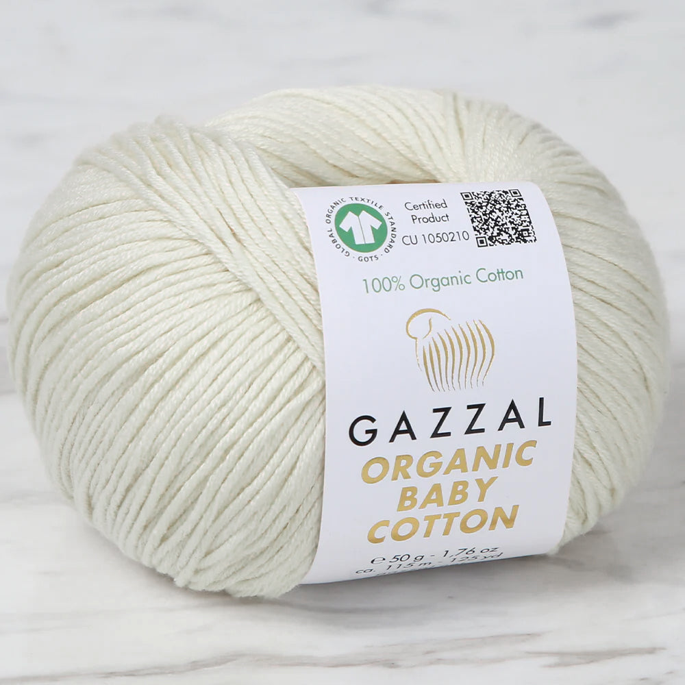 Gazzal Organic Baby Cotton Yarn , Light Green - 436