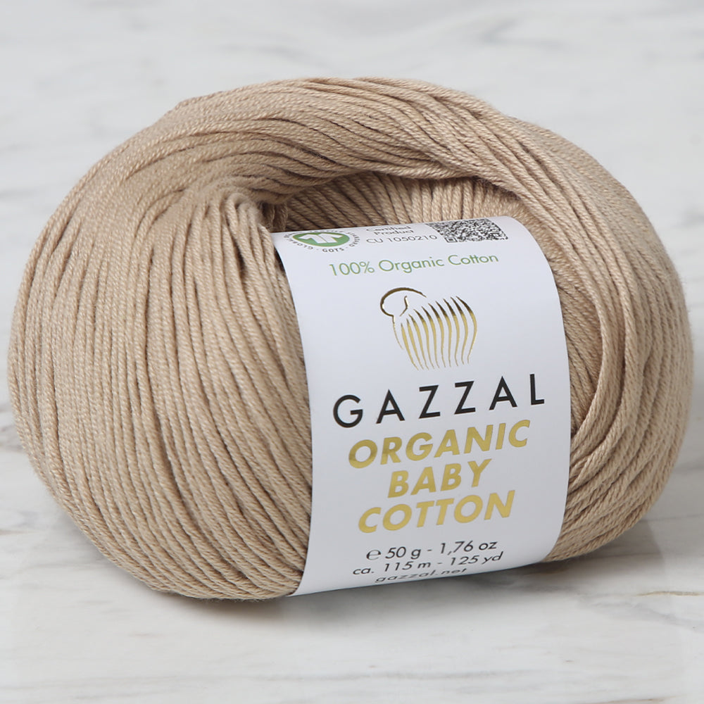 Gazzal Organic Baby Cotton Yarn, Beige - 441