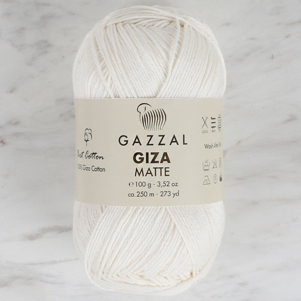 Gazzal Giza Matte Yarn, Light Cream - 5551