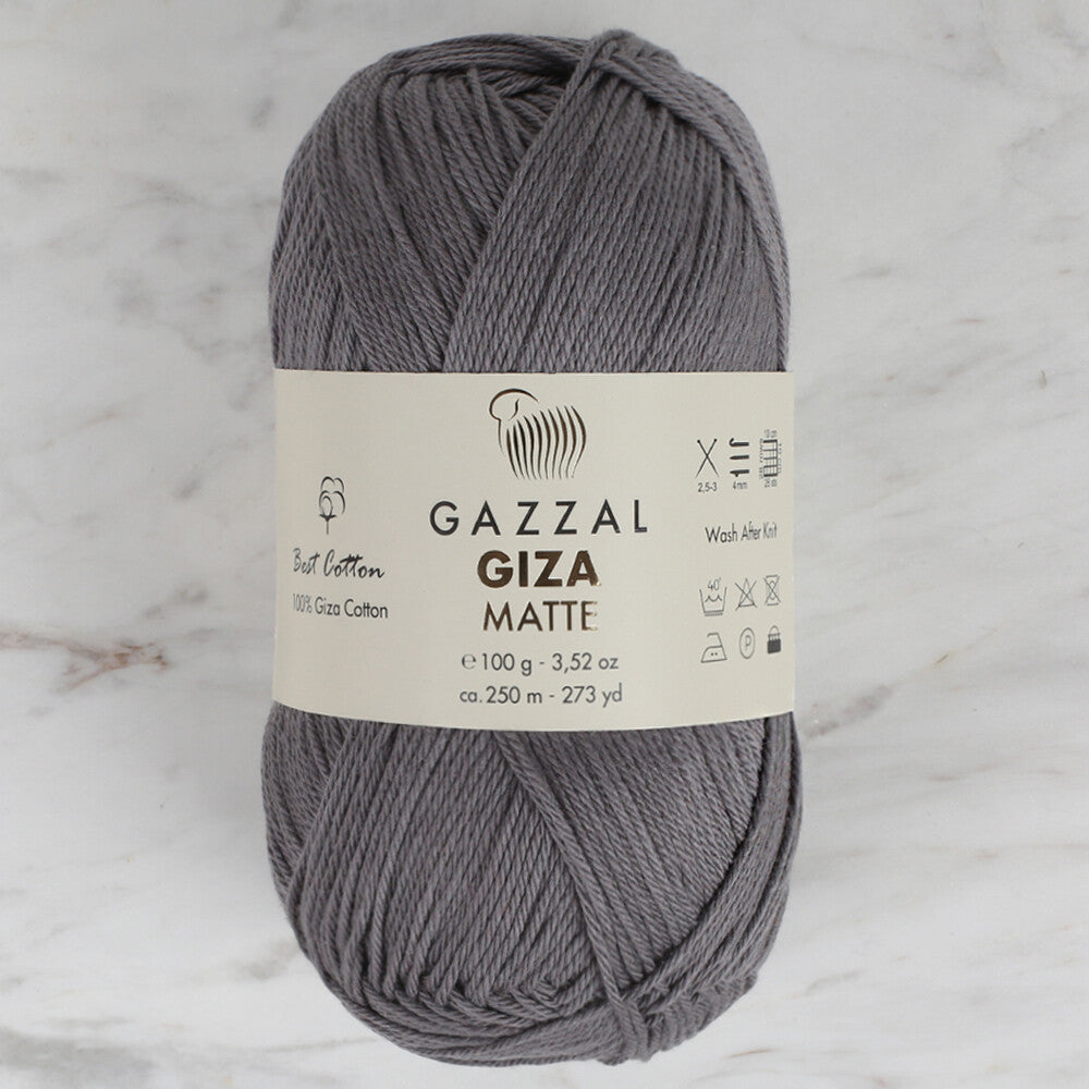 Gazzal Giza Matte Yarn, Dark Grey - 5555