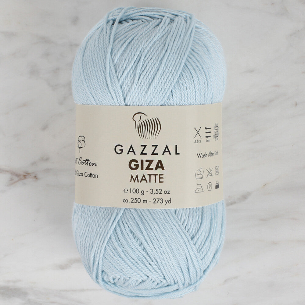 Gazzal Giza Matte Yarn, Baby Blue - 5573