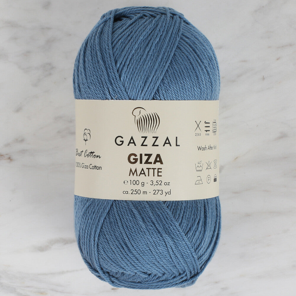 Gazzal Giza Matte Yarn, Blue - 5579