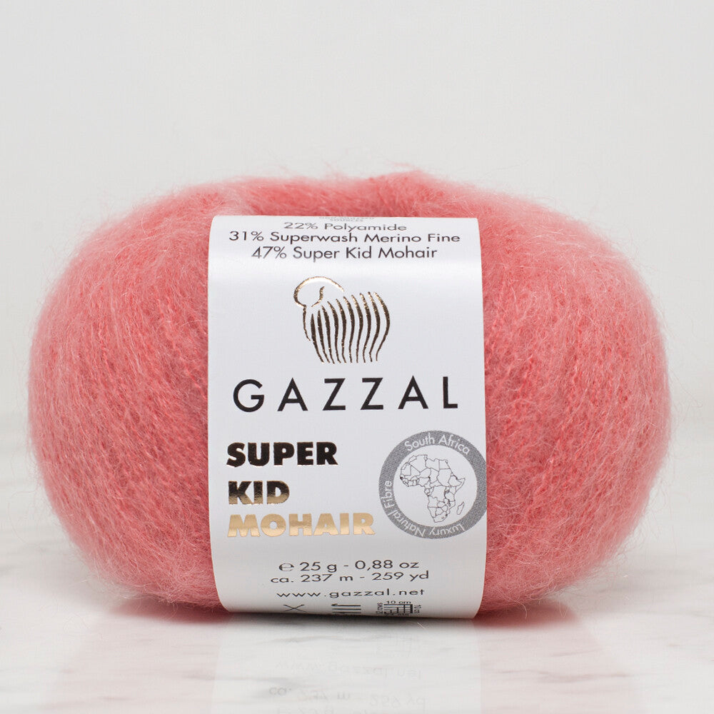 Gazzal Super Kid Mohair 25 Gr Knitting Yarn, Pink - 64430