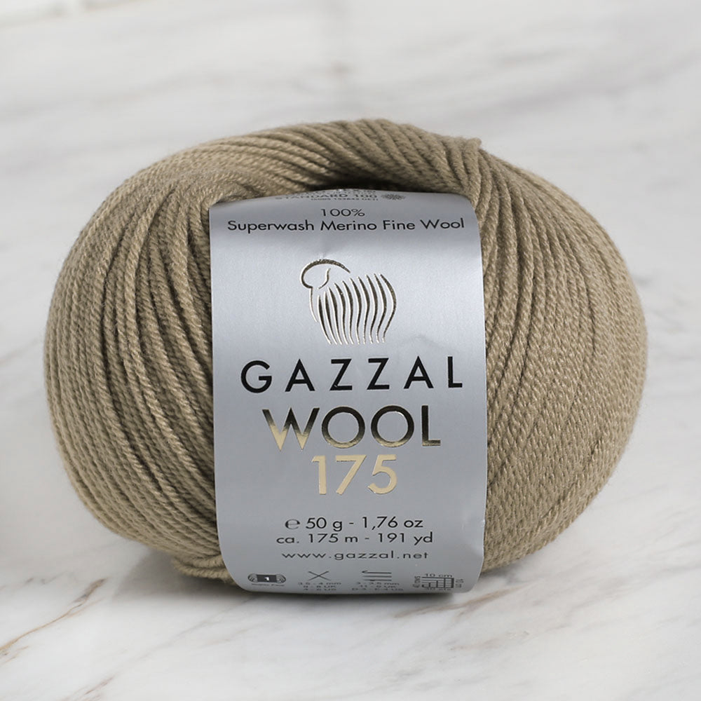 Gazzal Wool 175 50 Gr Yarn, Khaki - 308