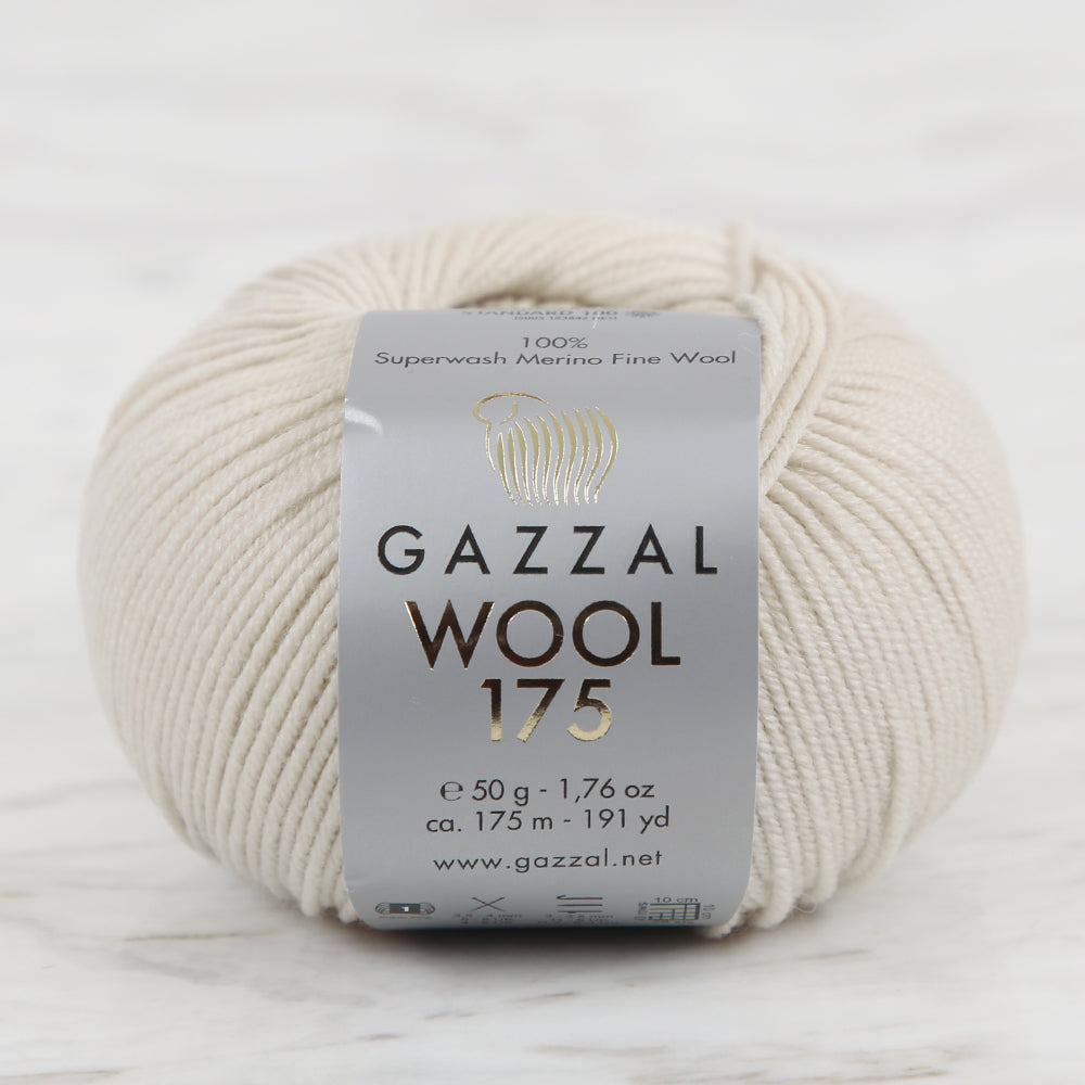 Gazzal Wool 175 50 Gr Yarn, Beige - 340