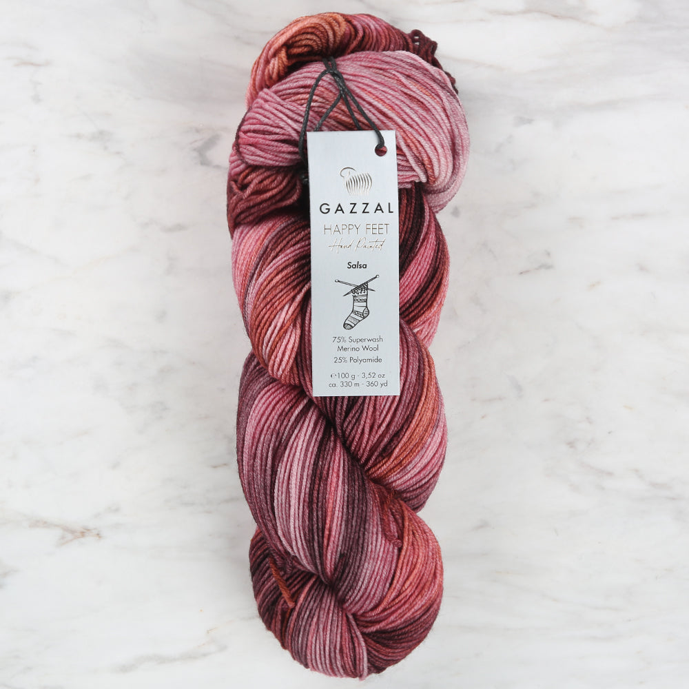 Gazzal Happy Feet Socks Knitting Yarn , Variegated - 3263