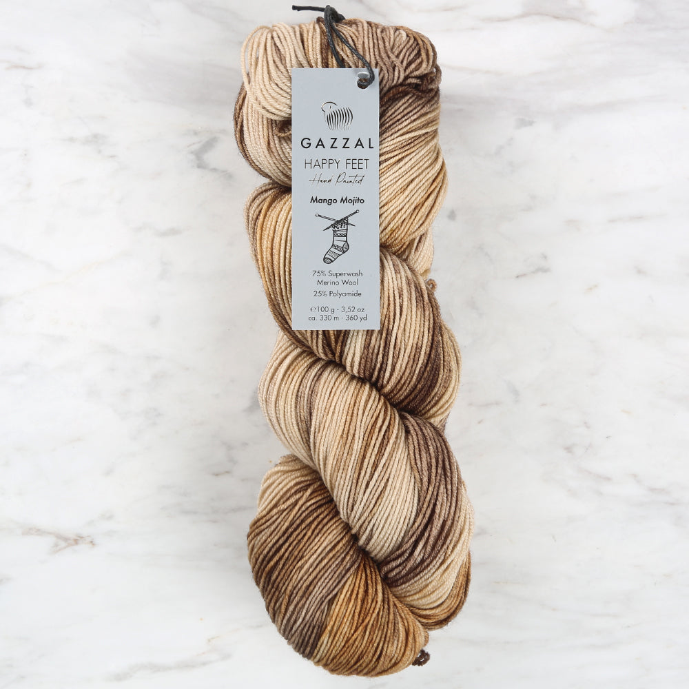 Gazzal Happy Feet Socks Knitting Yarn , Variegated - 3267