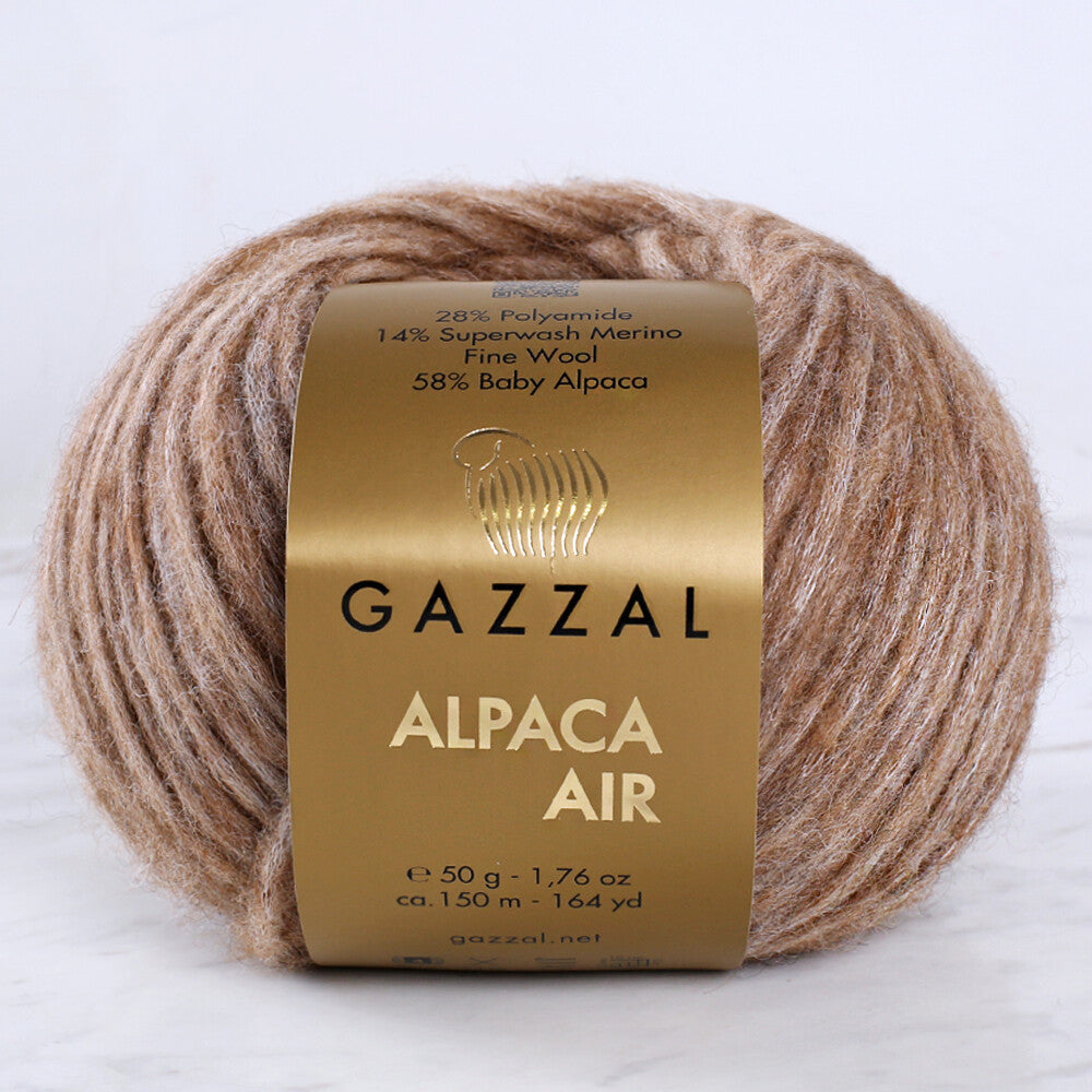 Gazzal Alpaca Air Knitting Yarn , Brown - C:76