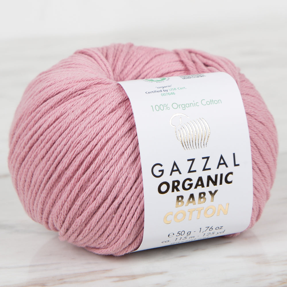 Gazzal Organic Baby Cotton Yarn , Powder - 453