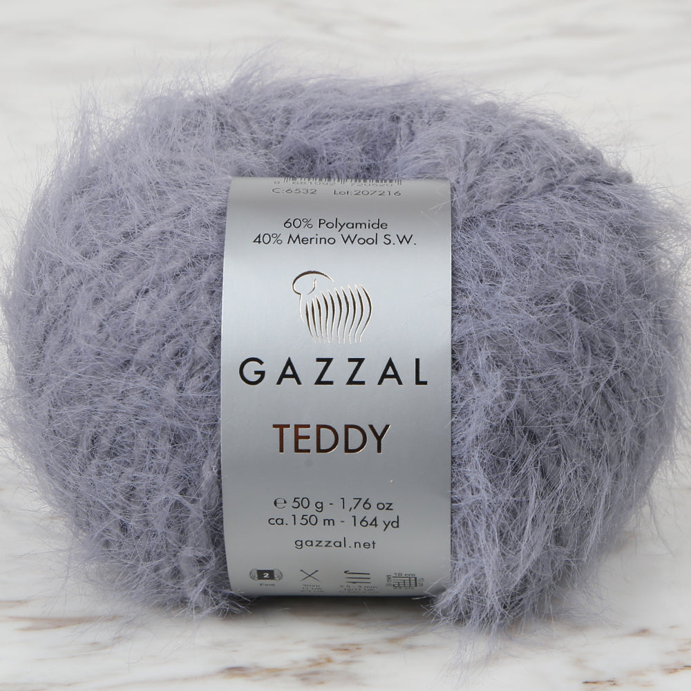 Gazzal Teddy Hand Knitting Yarn,Grey - 6532