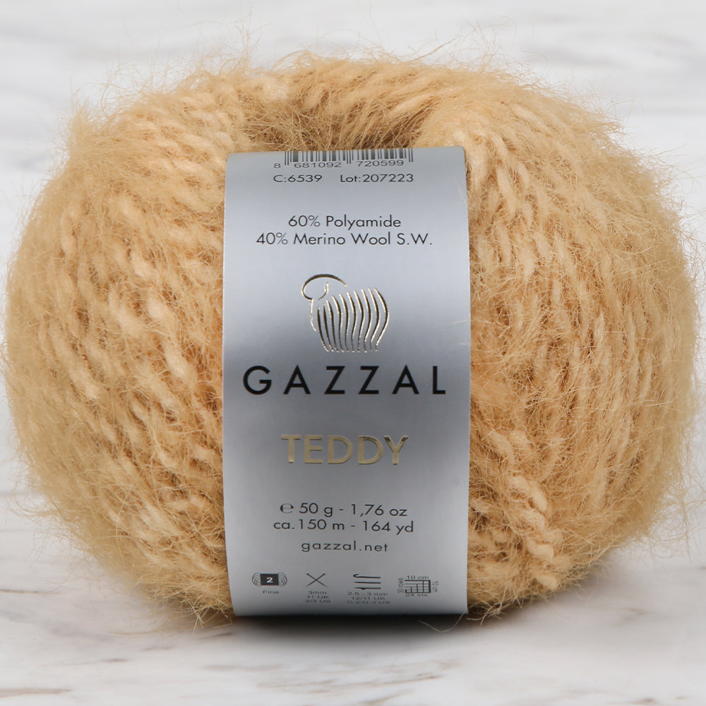Gazzal Teddy Hand Knitting Yarn, Beige - 6539