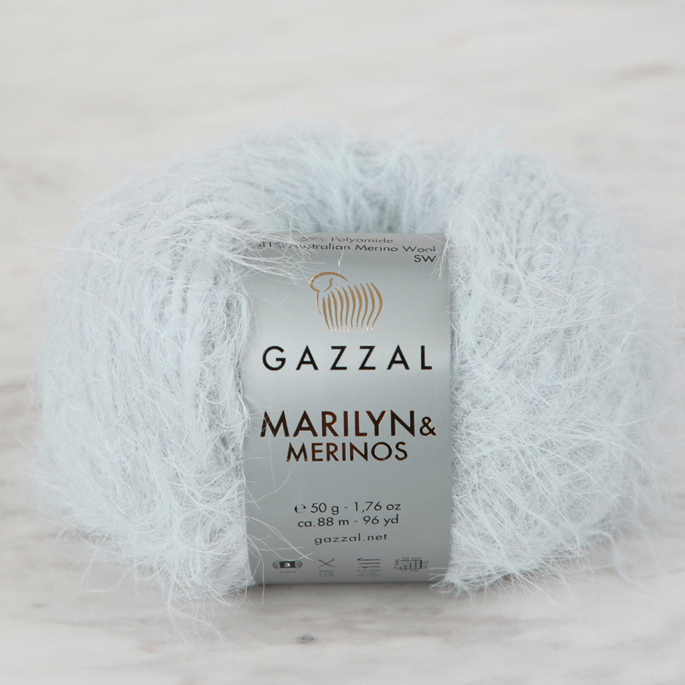 Gazzal Marilyn&Merinos Hand Knitting Yarn, Light Blue - 8252