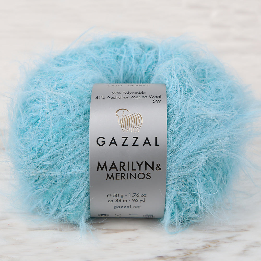 Gazzal Marilyn&Merinos Hand Knitting Yarn,Turquoise - 8254