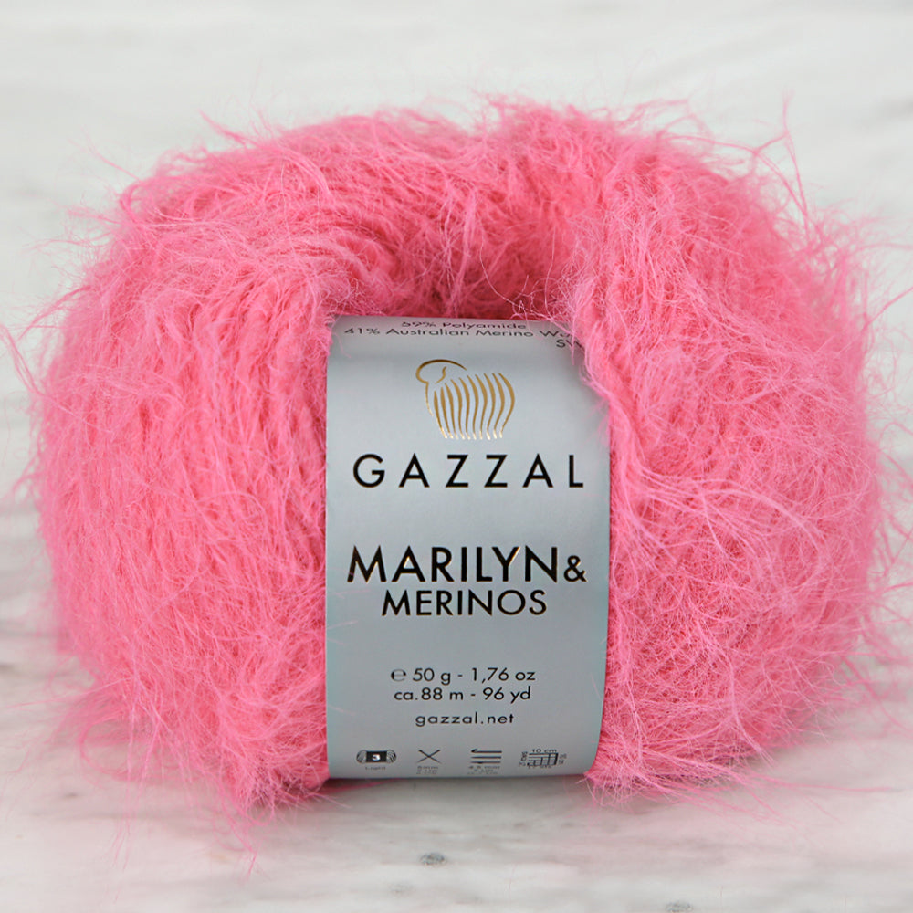 Gazzal Marilyn&Merinos Hand Knitting Yarn, Pink - 8256