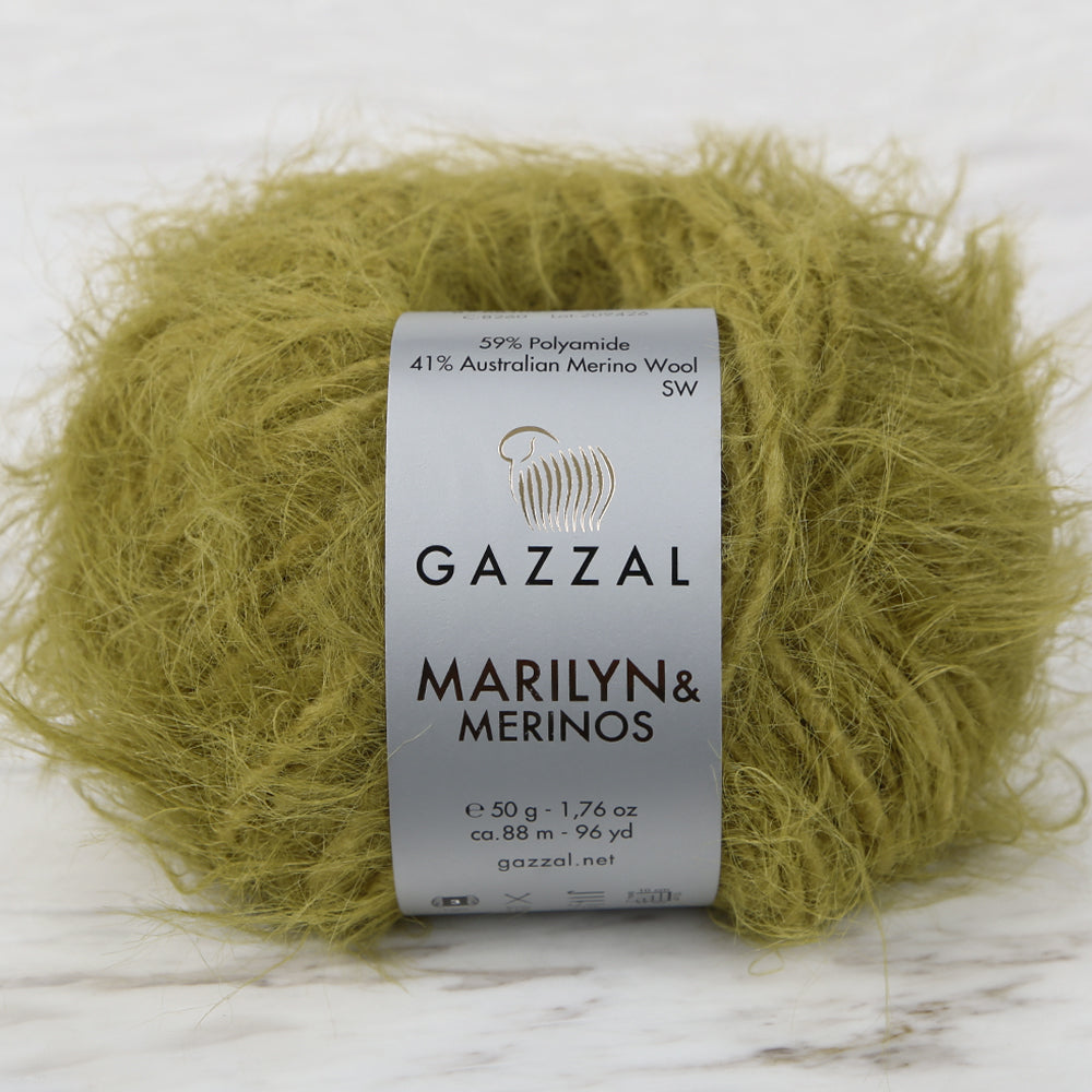 Gazzal Marilyn&Merinos Hand Knitting Yarn,Green - 8260