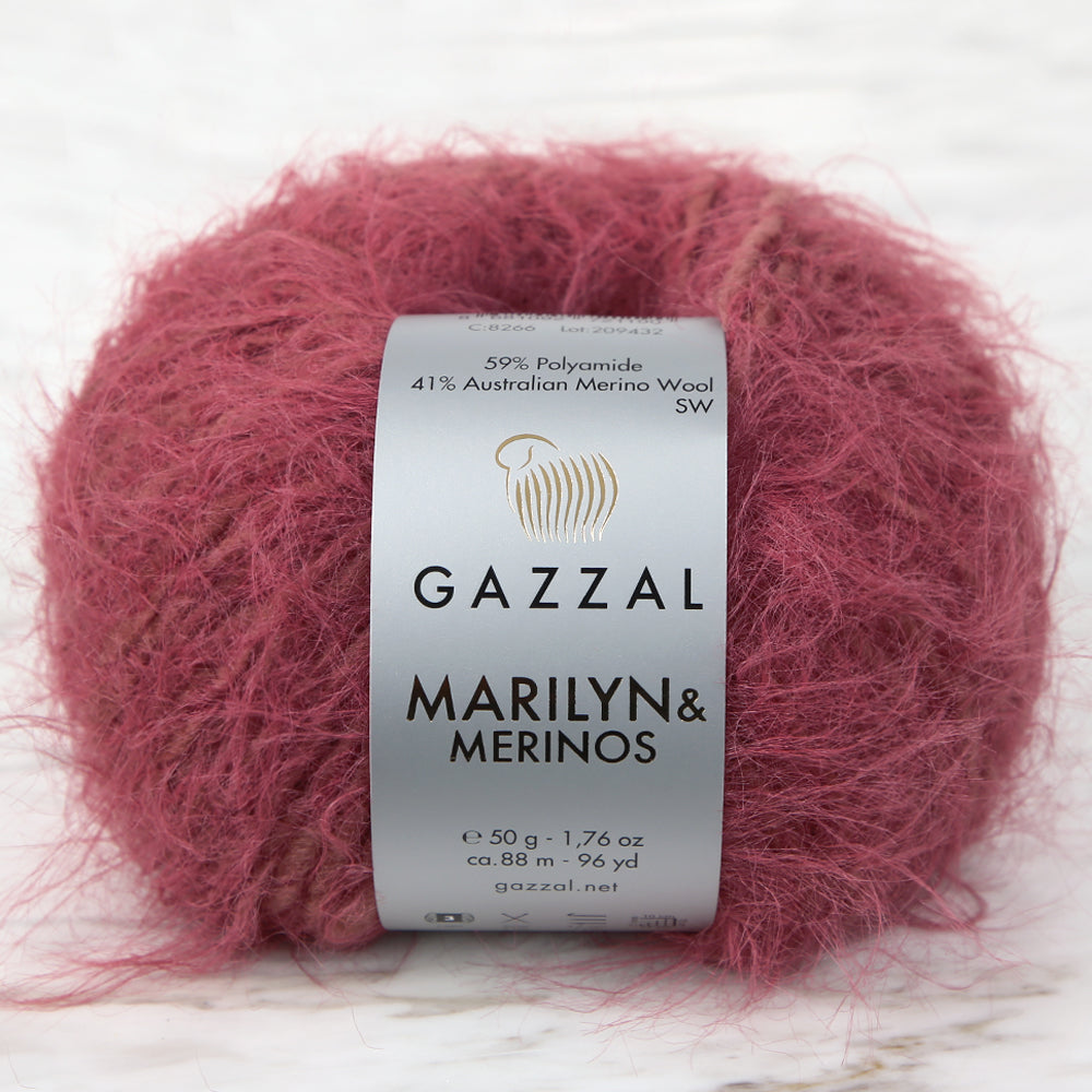 Gazzal Marilyn&Merinos Hand Knitting Yarn,Dried rose - 8266