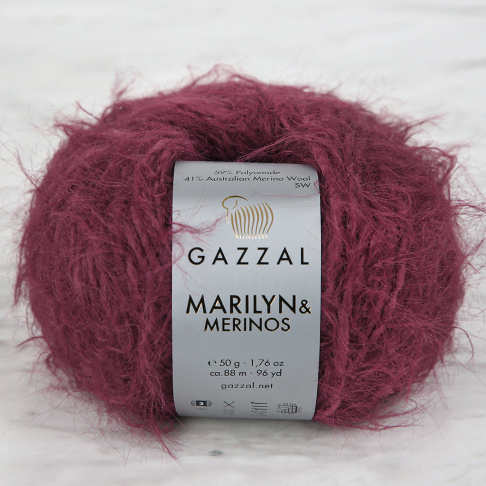 Gazzal Marilyn&Merinos Hand Knitting Yarn, Plum - 8267