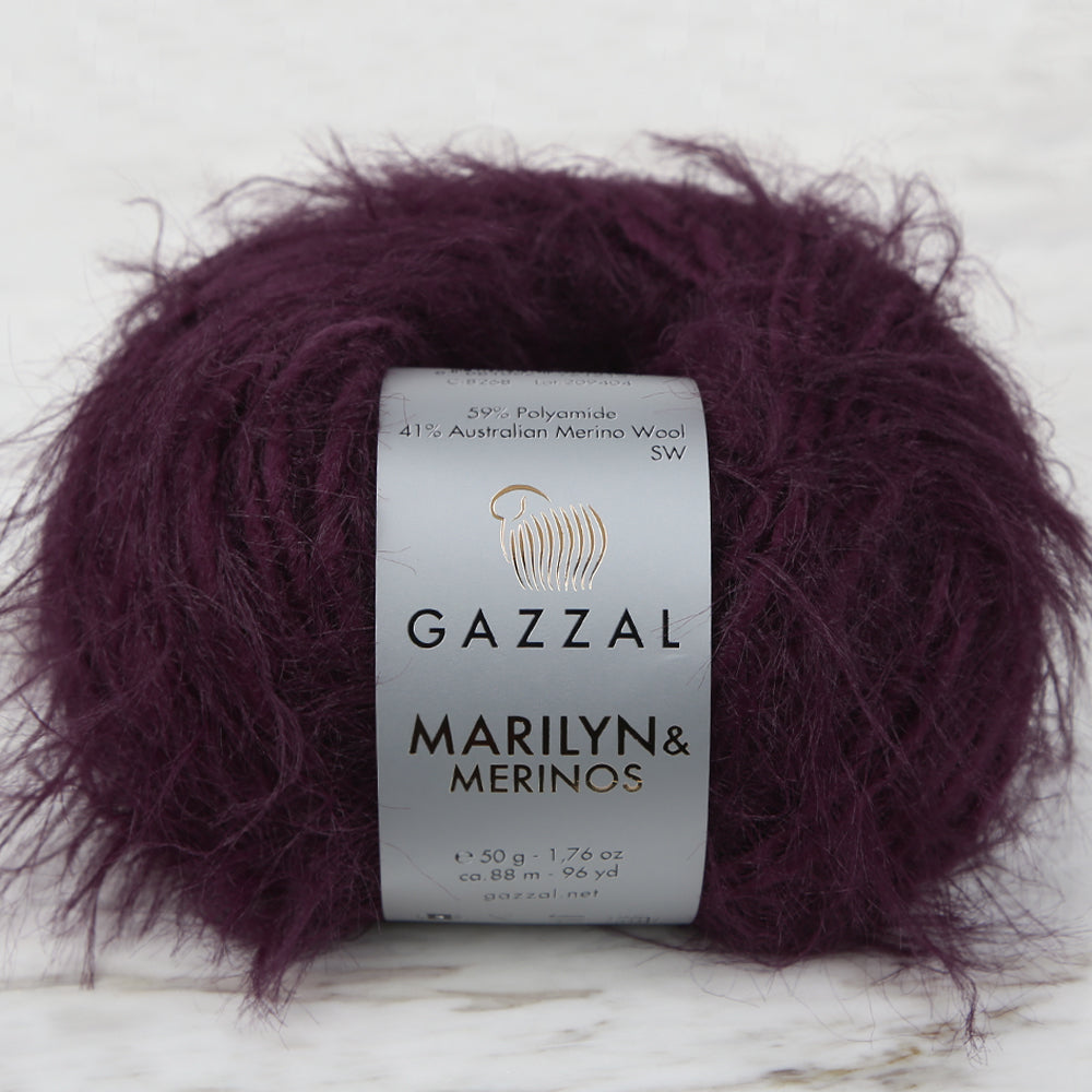 Gazzal Marilyn&Merinos Hand Knitting Yarn,Eggplant Purple - 8268