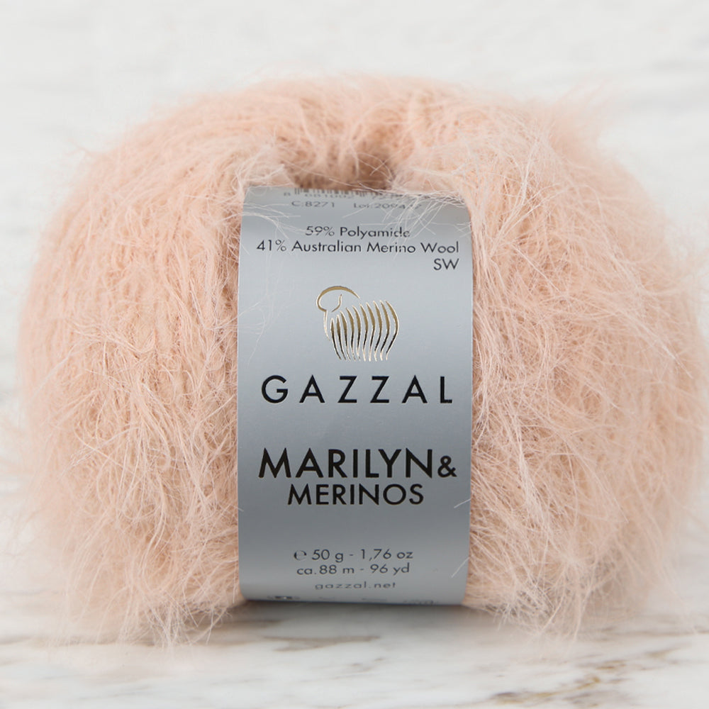 Gazzal Marilyn&Merinos Hand Knitting Yarn,Powder - 8271