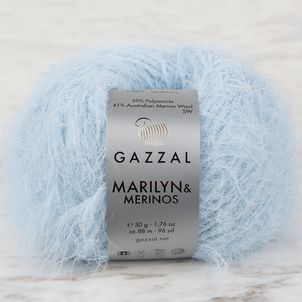 Gazzal Marilyn&Merinos Hand Knitting Yarn,Blue - 8279